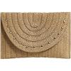 imageFloerns Womens Studded Straw Bag Woven Purse Bag Envelope Clutch WalletKhaki