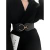 imageFloerns Womens Wide Waist Belt for Dress Ladies Elastic Belt Interlock BuckleBlack