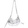 imageFloerns Womens Y2k Gothic Punk Hobo Shoulder Bag PU Leather Clutch HandbagSilver