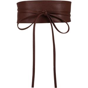 imageFloerns Womens Plus Size PU Leather Wide Cinch Belt Wideband Bow Knot BeltBrown
