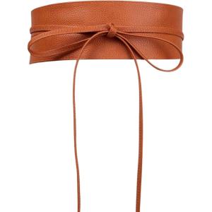 imageFloerns Womens Plus Size PU Leather Wide Cinch Belt Wideband Bow Knot BeltChocolate Brown