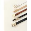 imageFloerns Womens 5 Pcs Leather Belt for Jeans Dress Thin Belt with Pattern BuckleBlack Multi
