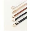 imageFloerns Womens 5 Pcs Leather Belt for Jeans Dress Thin Belt with Pattern BuckleWhite Multi
