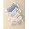 imageFloerns Womens 7 Piece Colorful Fuzzy Winter Warm Crew Socks SlipperMulticolor