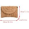 imageFloerns Womens Beach Small Envelope Wallet Handbag Straw Woven Clutch PurseSolid Khaki