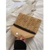 imageFloerns Womens Beach Small Envelope Wallet Handbag Straw Woven Clutch PurseSolid Khaki