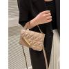 imageFloerns Womens Casual Mini Square Bag Pu Leather Quilted Shoulder HandbagKhaki