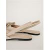 imageFloerns Womens Elegant Bowknot Front Flat Shoe Comfortable Pointed Toe Slip onApricot