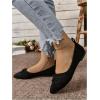imageFloerns Womens Faux Suede Pleated Flat Shoe Pointed Toe Slip on Ballet FlatsBlack
