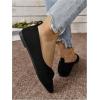 imageFloerns Womens Faux Suede Pleated Flat Shoe Pointed Toe Slip on Ballet FlatsBlack