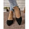 imageFloerns Womens Faux Suede Pleated Flat Shoe Pointed Toe Slip on Ballet FlatsBlack