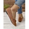 imageFloerns Womens Faux Suede Pleated Flat Shoe Pointed Toe Slip on Ballet FlatsBrown