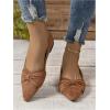 imageFloerns Womens Faux Suede Pleated Flat Shoe Pointed Toe Slip on Ballet FlatsBrown
