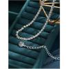 imageFloerns Womens Rhinestone Belt Nightclub Waist Bikini Thin Belt AccessoriesSilver Solid