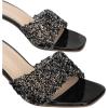 imageFloerns Womens Rhinestone Clear Chunky Heel Sandal Square Toe Slip on MulesBlack