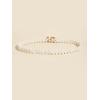 imageFloerns Womens Rhinestone Pearls Wedding Bridal Belt Thin Belt Bridesmaid SashWhite