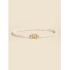 imageFloerns Womens Rhinestone Pearls Wedding Bridal Belt Thin Belt Bridesmaid SashWhite