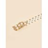 imageFloerns Womens Rhinestone Pearls Wedding Bridal Belt Thin Belt Bridesmaid SashWhite