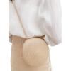 imageFloerns Womens Round Crossbody Purse Bag Beach Summer Straw Shoulder BagBeige