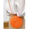 imageFloerns Womens Round Crossbody Purse Bag Beach Summer Straw Shoulder BagBurnt Orange Solid
