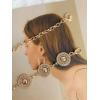 imageFloerns Womens Round Shape Cut Out Metal Belt Dress Belt Body Belly BeltGold