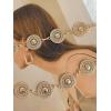 imageFloerns Womens Round Shape Cut Out Metal Belt Dress Belt Body Belly BeltGold