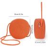 imageFloerns Womens Small Round Straw Crossbody Purse Beach Circle Boho Shoulder BagBurnt Orange