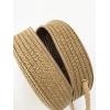 imageFloerns Womens Small Round Straw Crossbody Purse Beach Circle Boho Shoulder BagKhaki