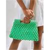 imageFloerns Womens Straw Bag Handle Beach Clutch Purse Hobo HandbagGreen