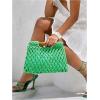 imageFloerns Womens Straw Bag Handle Beach Clutch Purse Hobo HandbagGreen