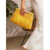 imageFloerns Womens Straw Bag Handle Beach Clutch Purse Hobo HandbagYellow