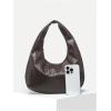 imageFloerns Womens Vintage Leather Tote Shoulder Handbag Top Handle Hobo BagBrown