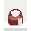 imageFloerns Womens Vintage Leather Tote Shoulder Handbag Top Handle Hobo BagBurgundy