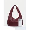 imageFloerns Womens Vintage Leather Tote Shoulder Handbag Top Handle Hobo BagBurgundy Leather Solid