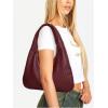 imageFloerns Womens Vintage Leather Tote Shoulder Handbag Top Handle Hobo BagBurgundy Solid
