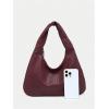 imageFloerns Womens Vintage Leather Tote Shoulder Handbag Top Handle Hobo BagBurgundy Solid
