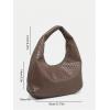 imageFloerns Womens Vintage Leather Tote Shoulder Handbag Top Handle Hobo BagDark Brown