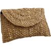 imageFloerns Womens Beach Small Envelope Wallet Handbag Straw Woven Clutch PurseSolid Khaki