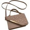 imageFloerns Womens Casual Mini Square Bag Pu Leather Quilted Shoulder HandbagKhaki