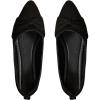 imageFloerns Womens Faux Suede Pleated Flat Shoe Pointed Toe Slip on Ballet FlatsBlack