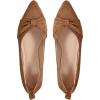 imageFloerns Womens Faux Suede Pleated Flat Shoe Pointed Toe Slip on Ballet FlatsBrown