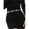 imageFloerns Womens Hollow Out Circle Shape Waist Belt Wedding Sash for DressSilver