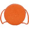 imageFloerns Womens Round Crossbody Purse Bag Beach Summer Straw Shoulder BagBurnt Orange Solid