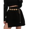imageFloerns Womens Round Shape Cut Out Metal Belt Dress Belt Body Belly BeltGold