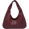 imageFloerns Womens Vintage Leather Tote Shoulder Handbag Top Handle Hobo BagBurgundy Solid