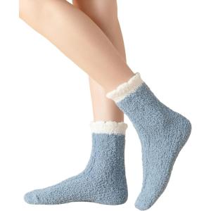 imageFloerns Womens 7 Piece Colorful Fuzzy Winter Warm Crew Socks SlipperMulticolor