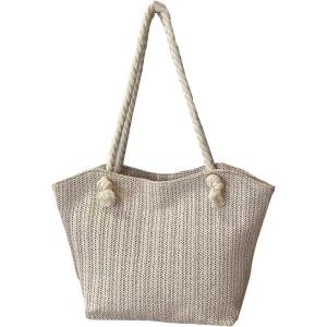 imageFloerns Womens Large Straw Weave Bag Summer Travel Tote Bag Woven Shoulder BagBeige