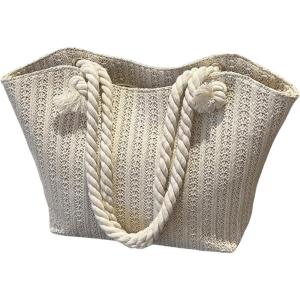 imageFloerns Womens Large Straw Weave Bag Summer Travel Tote Bag Woven Shoulder BagBeige Solid