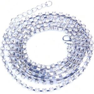 imageFloerns Womens Rhinestone Belt Nightclub Waist Bikini Thin Belt AccessoriesSilver