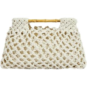 imageFloerns Womens Straw Bag Handle Beach Clutch Purse Hobo HandbagBeige